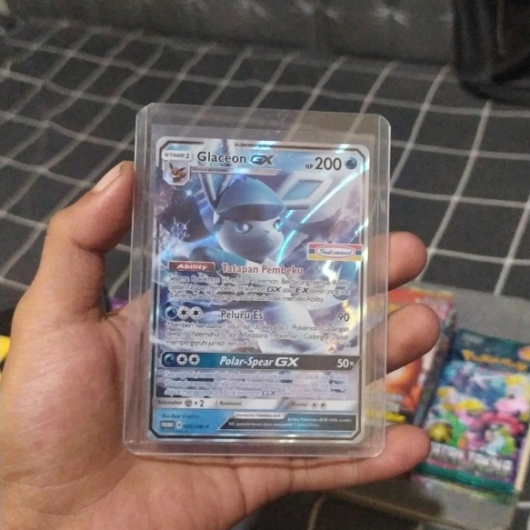 ( Habis ) Kartu Pokemon ID Glaceon GX - Promo Indomaret 085/SM-P