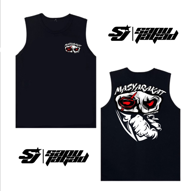 Singlet MASYARAKAT NO FACE NO NAME Free Stiker