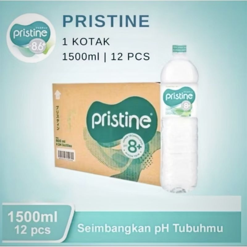 

[1 karton isi 12×1500ml] Pristine Air Mineral Alkali PH Tinggi 86+Original