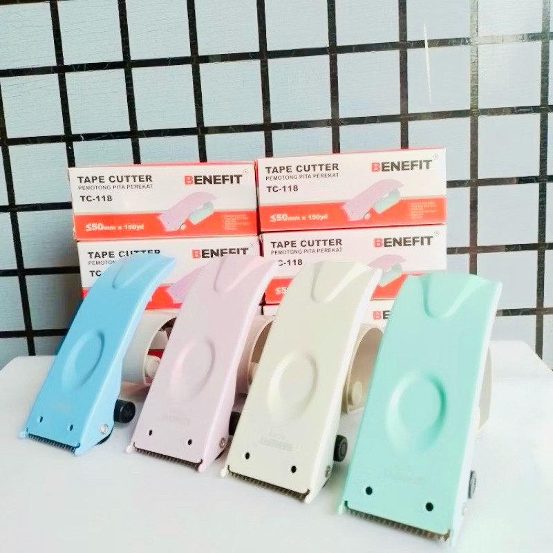 

Tape Dispenser BENEFIT TC-118 PASTEL COLOR/Dispenser Pemotong Lakban/Isolasi/Plakban Metal/Besi 2"/2 inch Murah Kuat/Kokoh