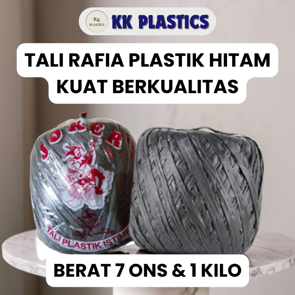 

TALI RAFIA RAPIA HITAM TALI PLASTIK HITAM ROLL BERKUALITAS DAN TEBAL | BERAT 7 ONS & 1 KG