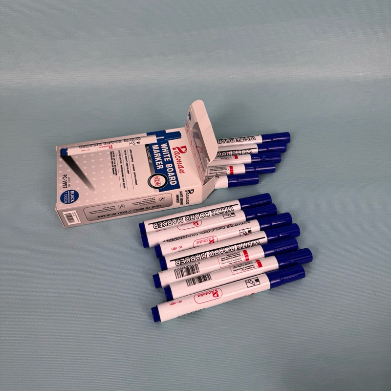 

Ay00! [Isi 12 Pcs] Spidol White Board Marker Pacman PC-1997 - Round Tip Hitam / Biru / Merah