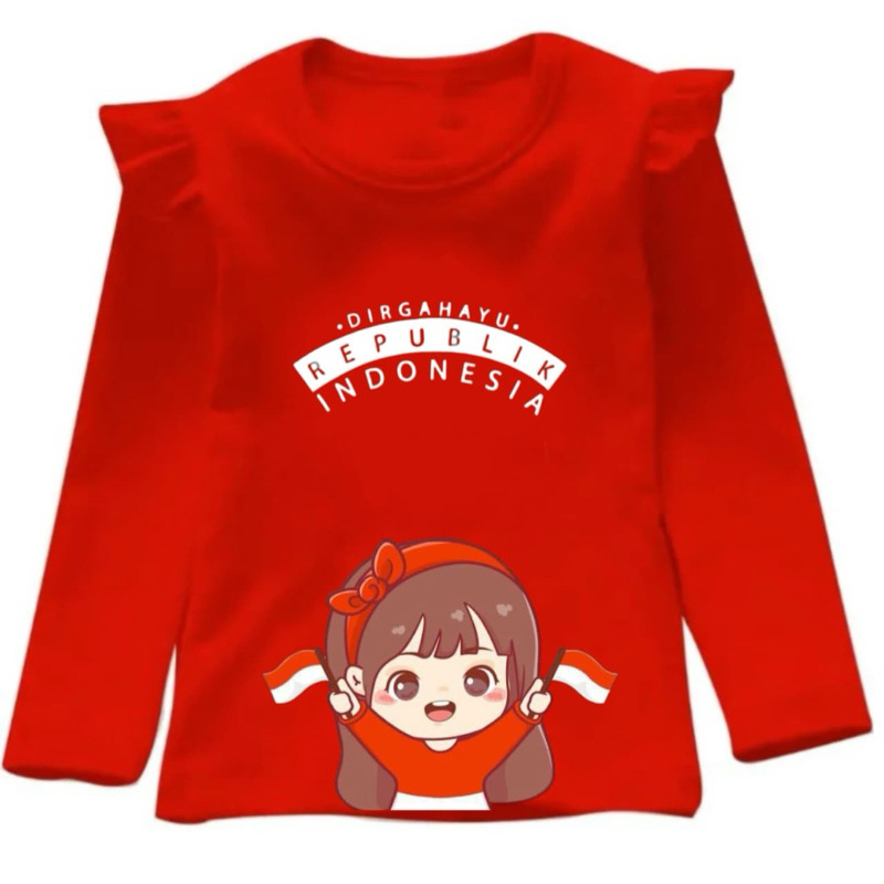 kaos anak 17 agustus/kaos dirgahayu anak/baju 17 agustus anak/baju dirgahaju anak/baju anak perempua