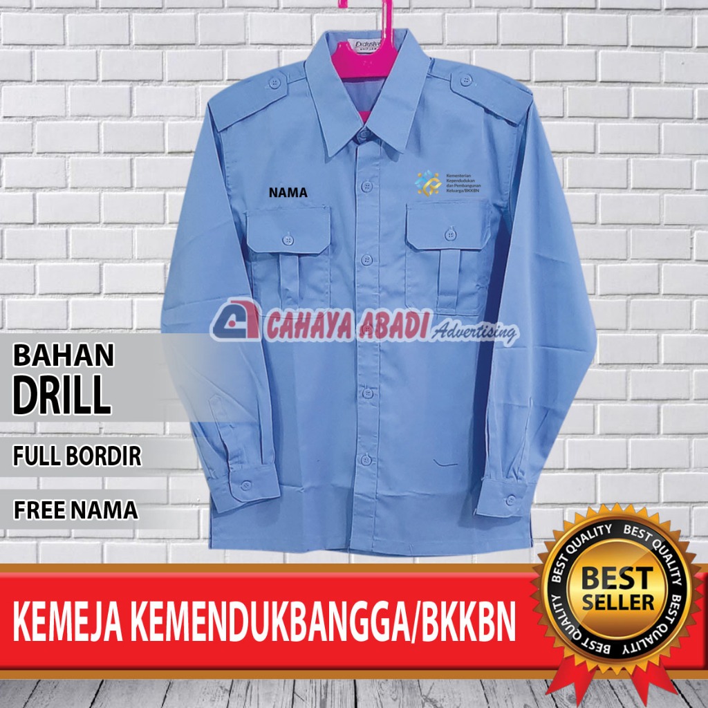 Kemeja Kemendukbangga BKKBN Biru Muda Baju Kemendukbangga BKKBN Biru  Muda Seragam Kemendukbangga BK