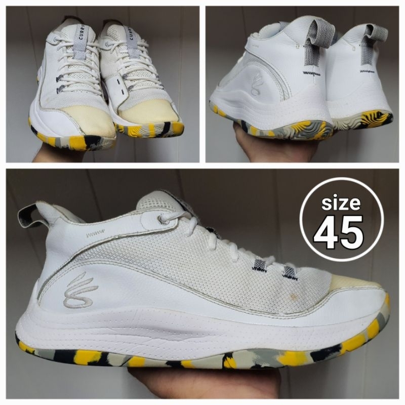 Sepatu Basket Low Curry White ori size 45 second Mulus