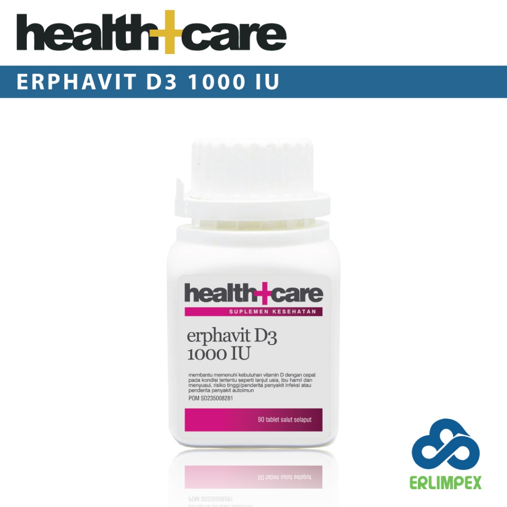 Health+Care Erphavit D3 1000 IU | Botol 90 Kapsul