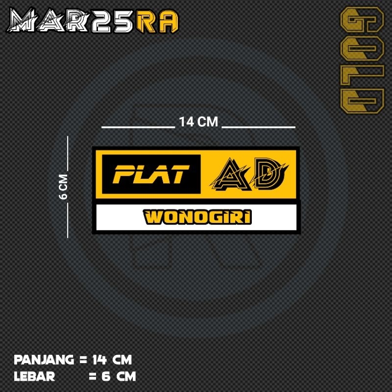 STIKER PLAT AD WONOGIRI | MAR25RA JTG