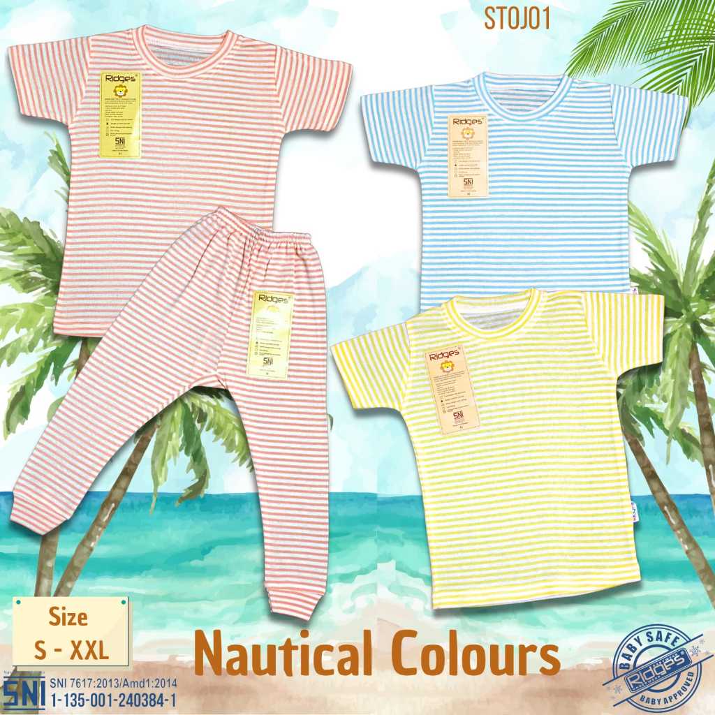 Ridges Setelan Baju Anak/Setelan Oblong & Celana Panjang Rib Nautical Colours/STOJ01