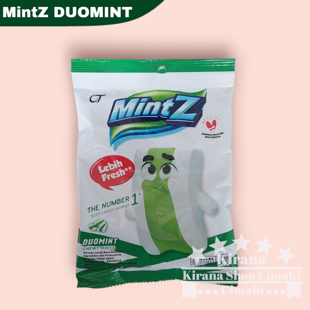 

Permen MintZ Duomints 115g Chewy mints hijau
