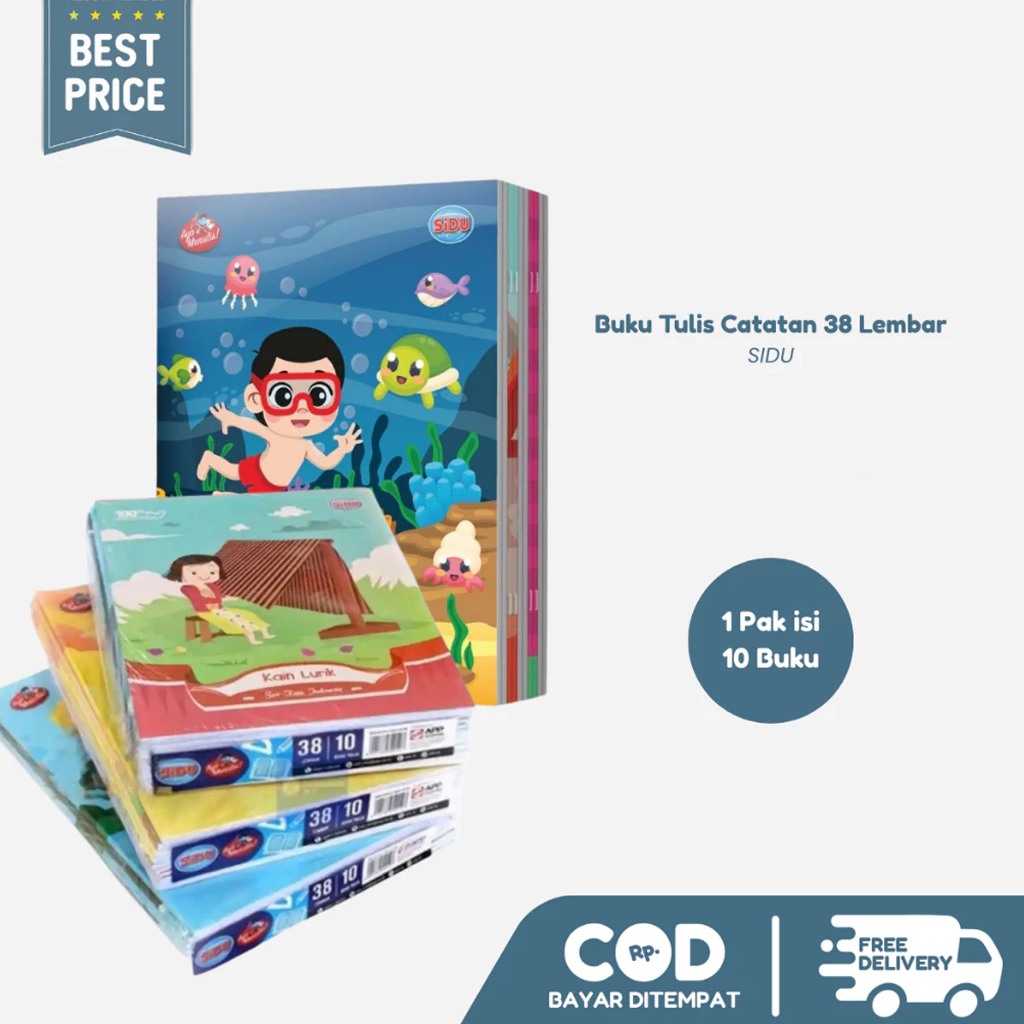 

Buku Tulis SIDU Sinar Dunia 38 Lembar 1 Pak Isi 10 Buku - Buku Sekolah
