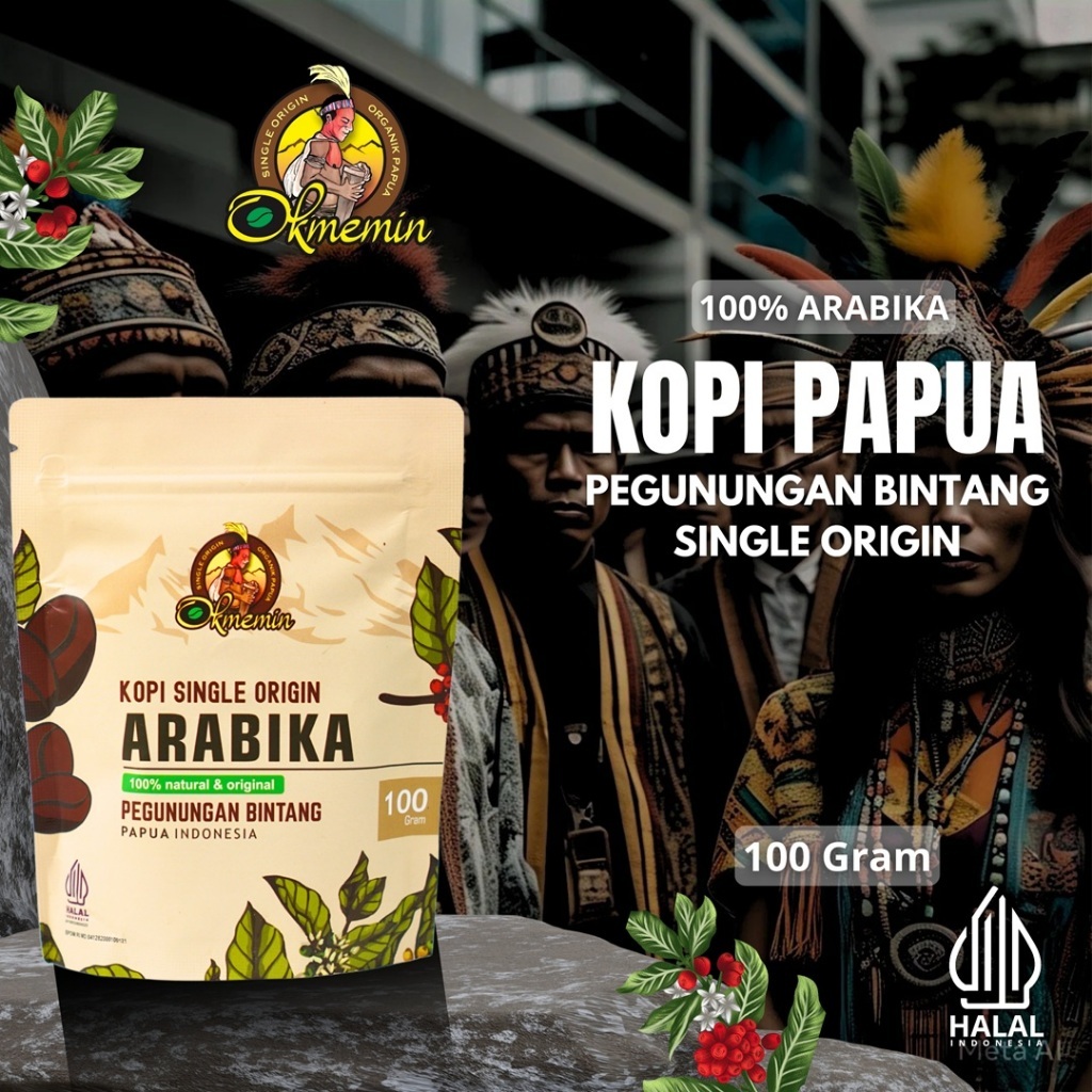 

KOPI ARABIKA PAPUA ORIGINAL BIJI 100gram | POUCH