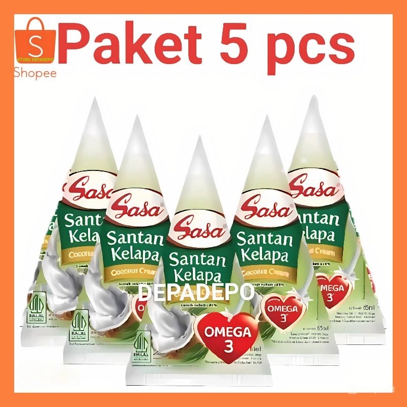 

Santan Sasa 65ml x 5 Pcs Santan Kelapa Murni – Praktis Untuk Kue Dan Masakan