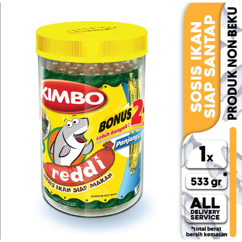 KIMBO Reddi Sosis Ikan Rasa Otak-Otak Praktis Toples Murah & Hemat