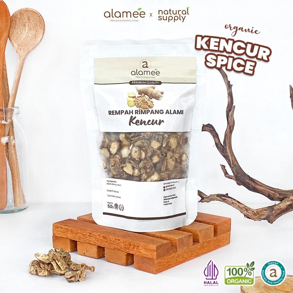 

ALAMEE Kencur Kering Dried Galangal Rempah Rimpang Organik Alami Bumbu Seasoning Masakan Masak 50gr