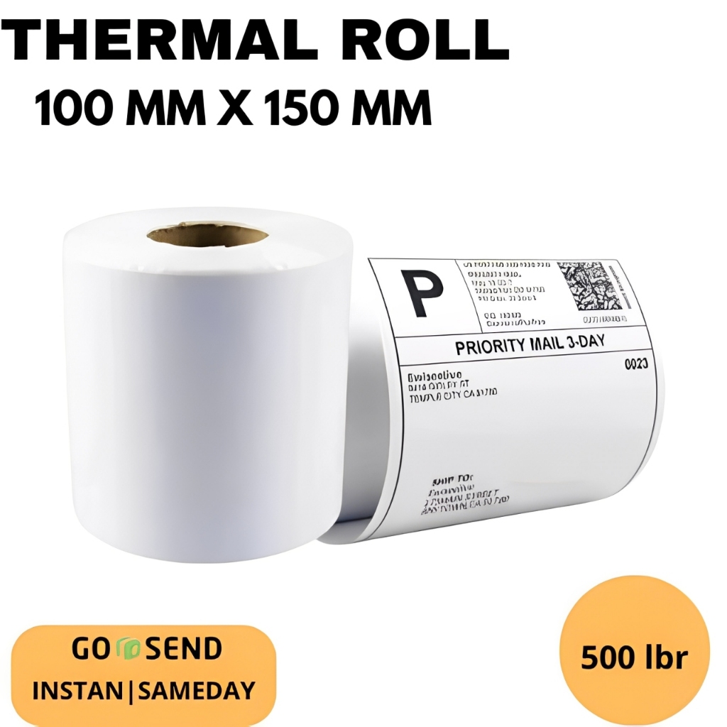 

Label Thermal 100 X 150 Isi 500 pcs Kertas Sticker Barcode A6 Termal Stiker 100x150mm Awb