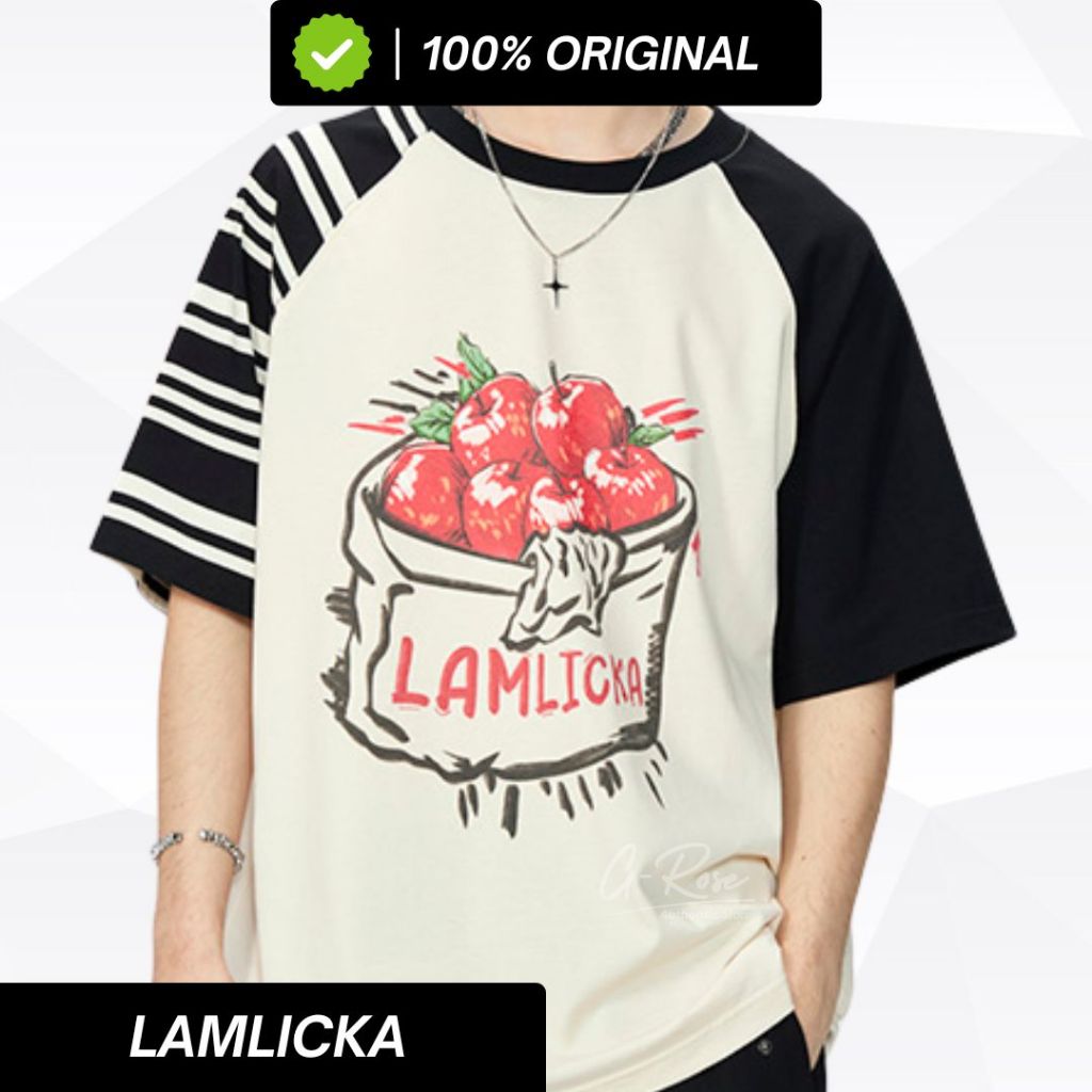 LAMLICKA APPLE BASKET CARTOON BAJU KAOS OVERSIZE SHORT SLEEVE TEE ORIGINAL STREETWEAR