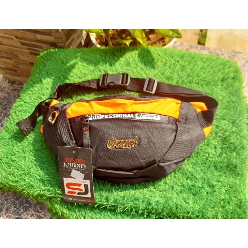 Tas Selempang Dan Bahu Pria Premium Original Second Journey Waterproof Warna Hitam Orange
