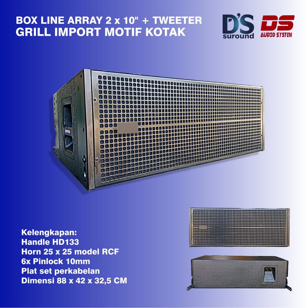 BOX LINE ARRAY 10 INCH DOUBLE GRILL IMPORT MOTIF KOTAK 4IN1 FINISHING TEKSTUR BY DS