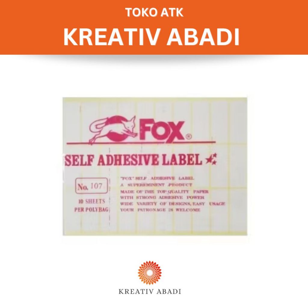 

Label Stiker Fox 107 (10lbr/set)
