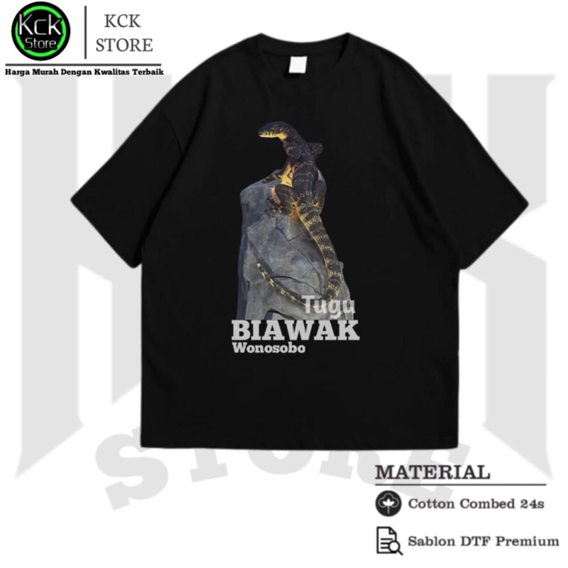 Kaos Tugu Biawak Wonosobo Baju T-shirt Patung biawak Wonosobo Pakaian pria Wanita ~ Free Sticker