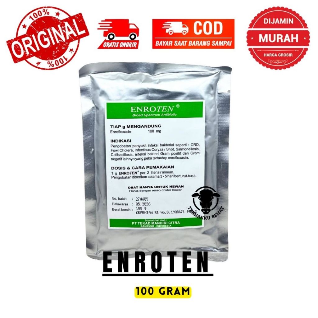 ENROTEN 100 gram - Obat Pernafasan Hewan