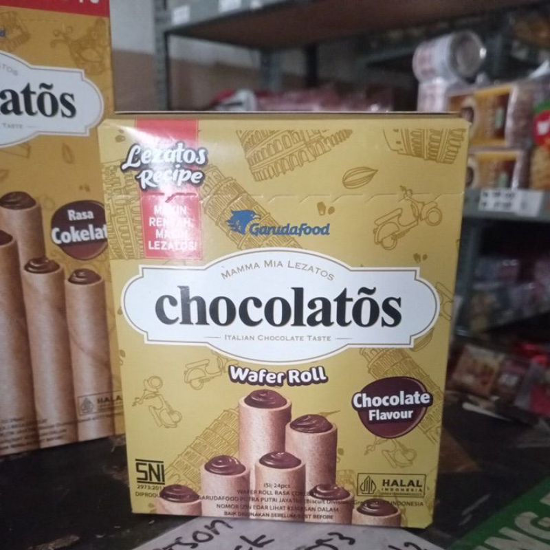 

chocolatos wafer roll chocolatos 500 dan 1000 isi 24 pcs
