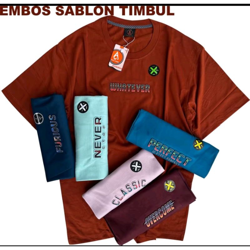 kaos anak premium embos timbul