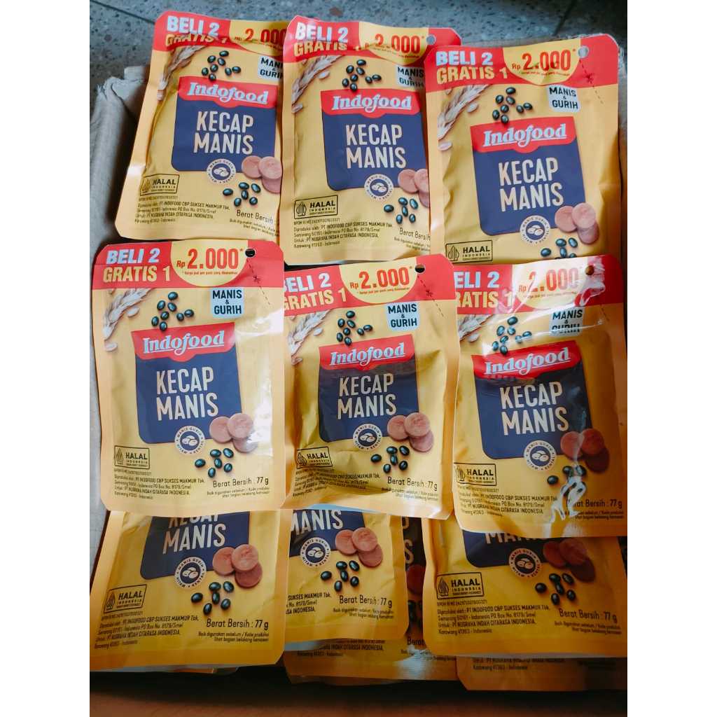 

Indofood Kecap Manis 77g promo beli 2 pcs gratis 1 pcs