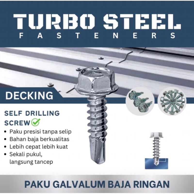 BAUT BAJA RINGAN BAUT ROOFING BAUT DRILLING SEKRUP BAJA RINGAN (8x13) ((10x16) ((10x19) - 1 KOTAK