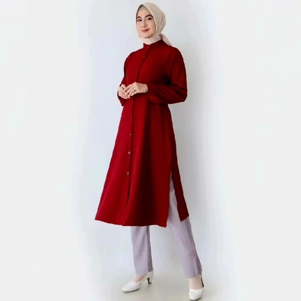Terbaru Long Tunic Polosan Wanita Muslimah Kekinian / Long Tunic Jumbo By Ortega