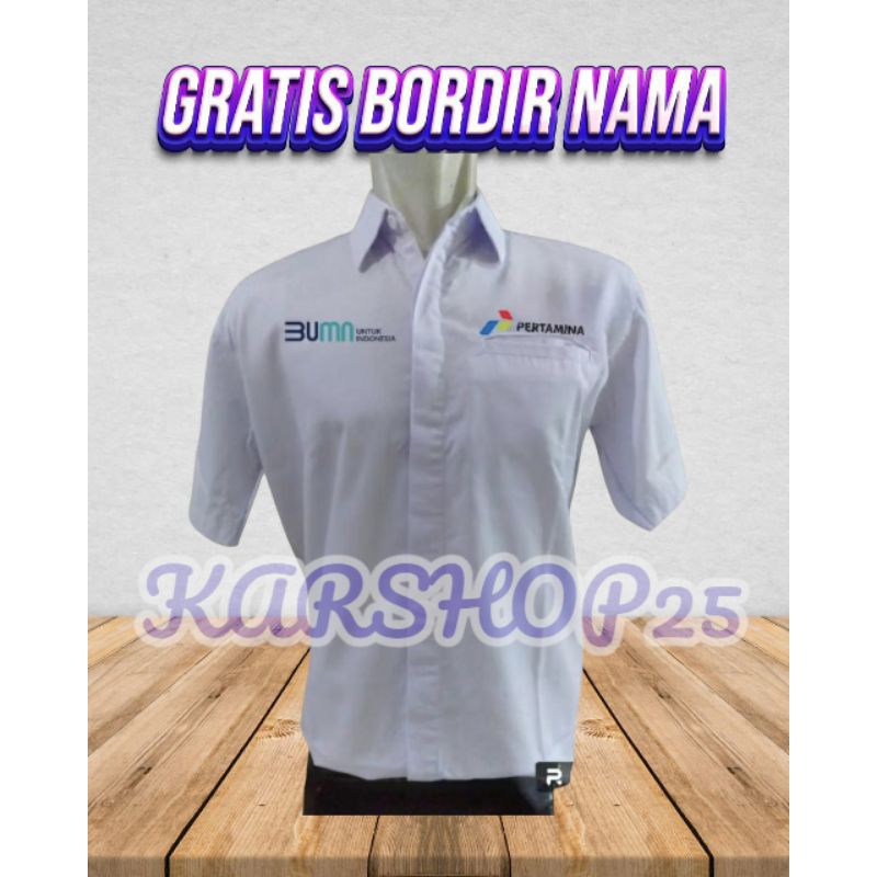 KEMEJA PERTAMINA LENGAN PENDEK TERBARU SERAGAM PDH PERTAMINA ATASAN BAJU PERTAMINA KEMEJA BUMN PERTA