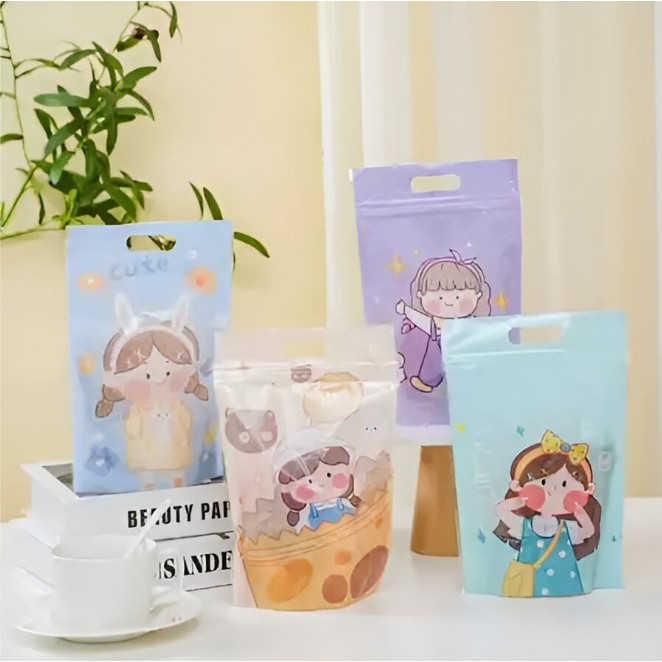 [ISI 50] Plastik Ziplock Lucu Karakter Kartun | Standing Pouch Makanan Kering, Kue, Cookies