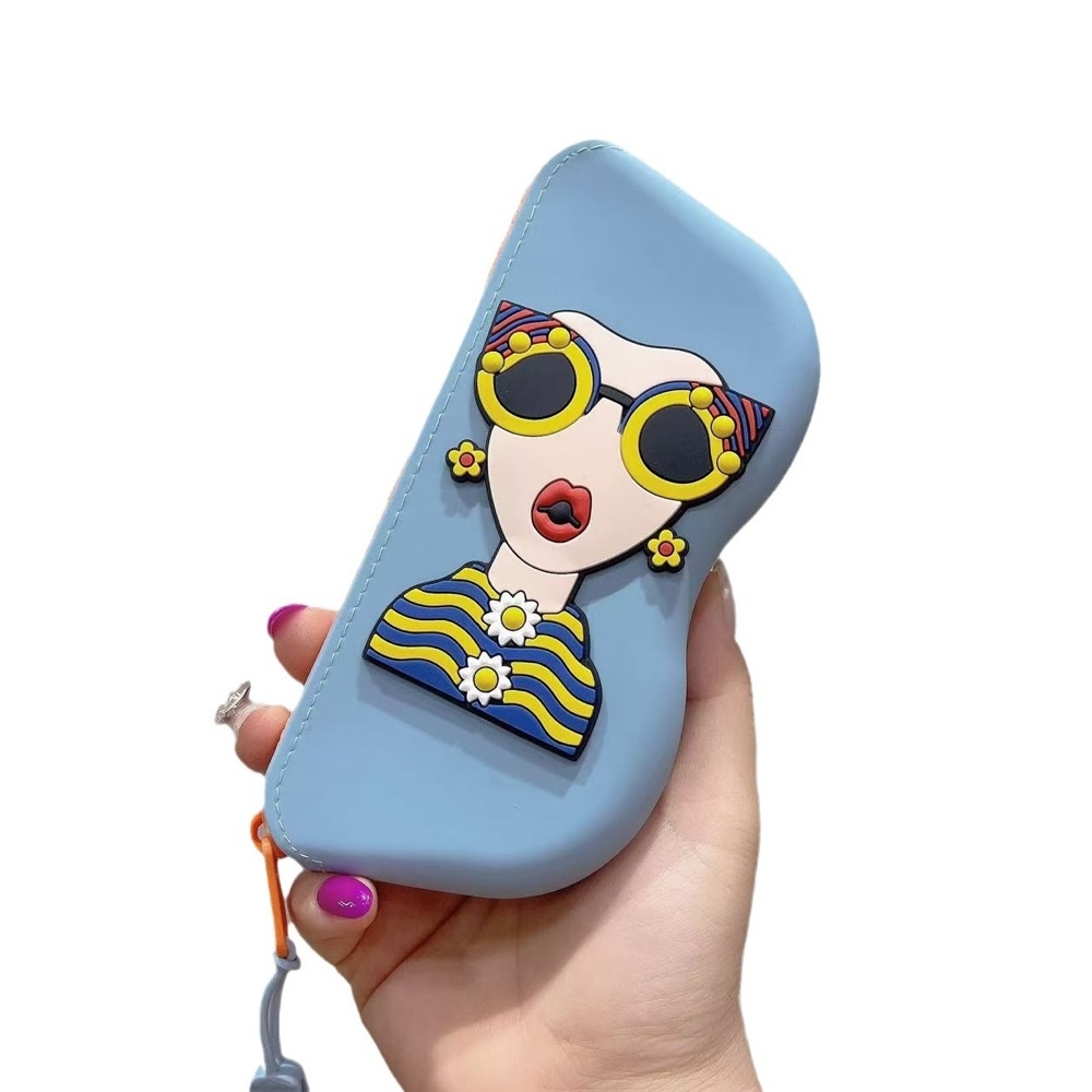 Tempat Kotak Kacamata Hits Girl [ Biru ] Gantungan Tas - Aksesoris Fashion Pria & Wanita Korea - Rub