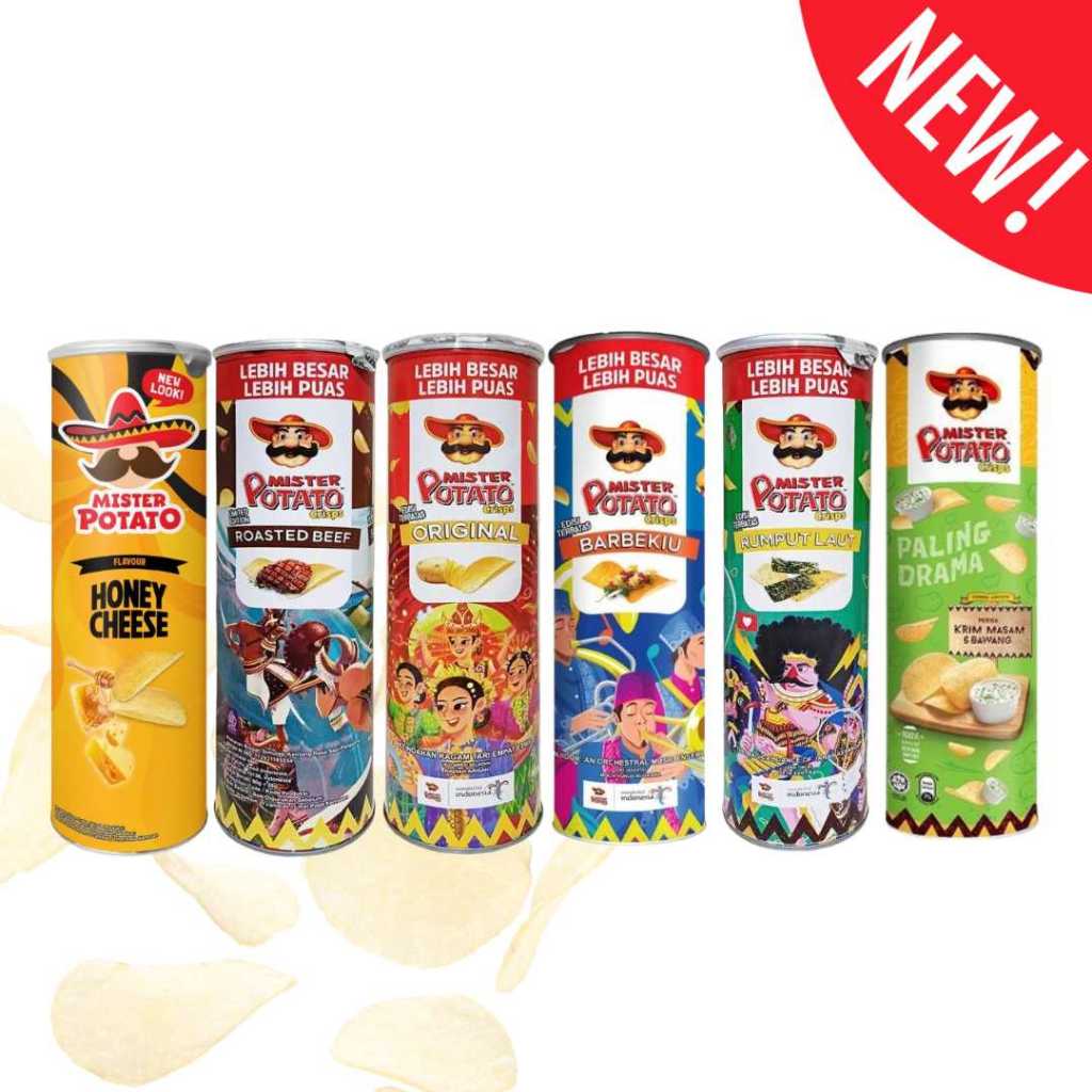 

Mister Potato Crisps 106gr Ghost Pepper Seawed Sapi Panggang Camilan Keripik Kentang