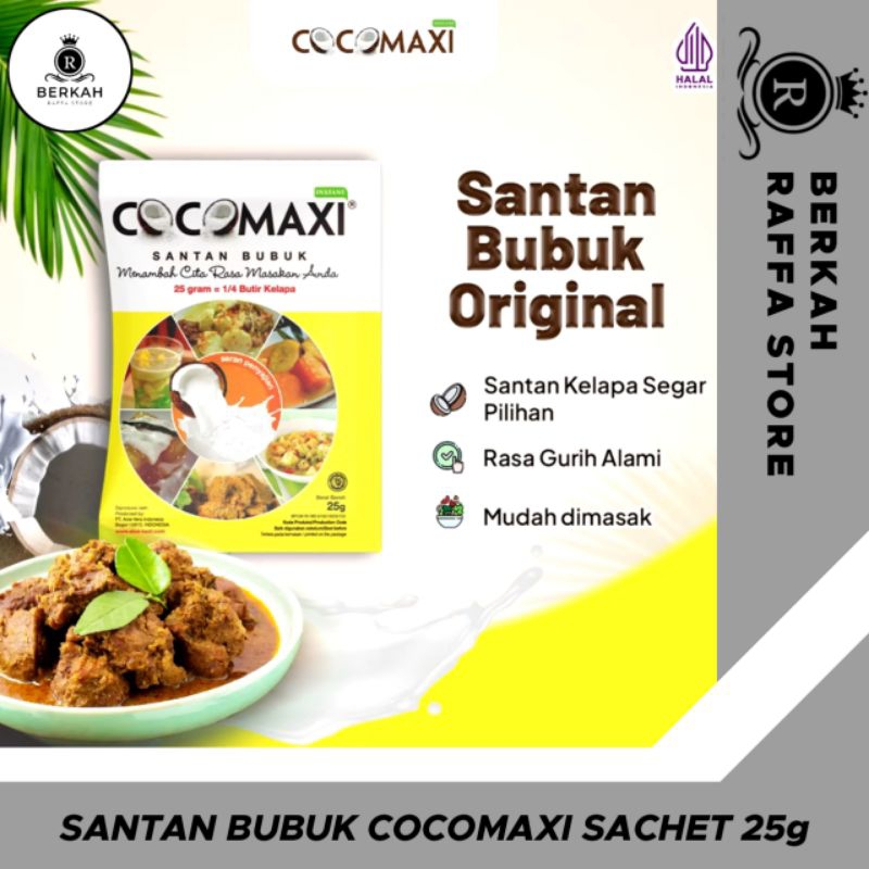 

COCOMAXI SANTAN BUBUK ORIGINAL HALAL 25gr / SANTAN BUBUK SACHET