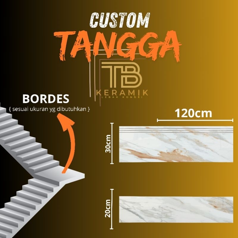TB  Custom Tangga Granit | Nominal bisa disesuaikan dengan kebutuhan | Bordes / Terminal anak tangga