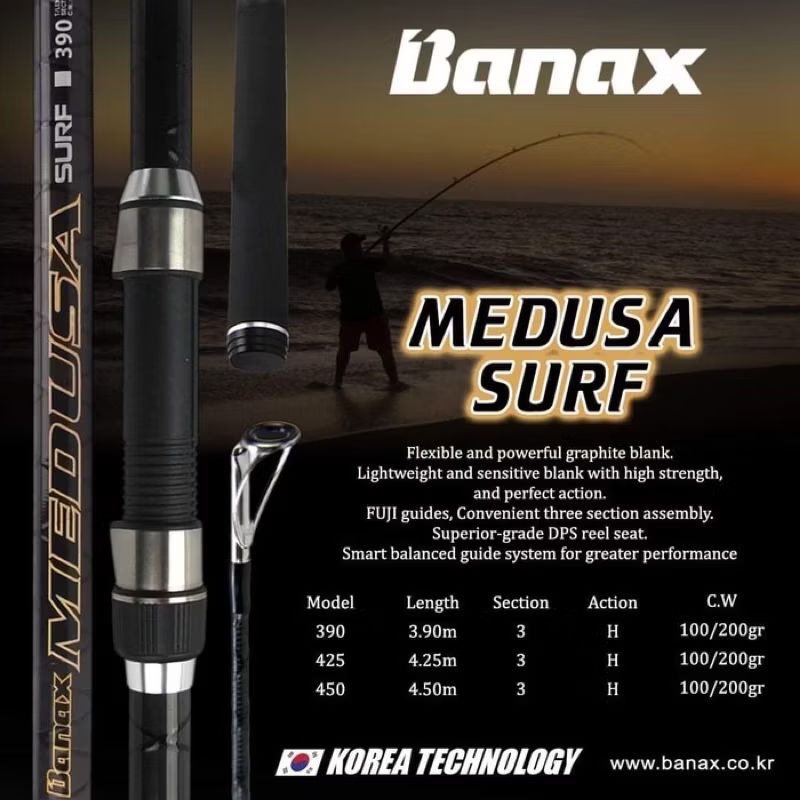 JORAN SHORE JIG BANAX MEDUSA SURF 450 - SAMBUNG 3 - FULL CARBON SPIRAL MATERIAL - FULL FUJI GUIDE - 