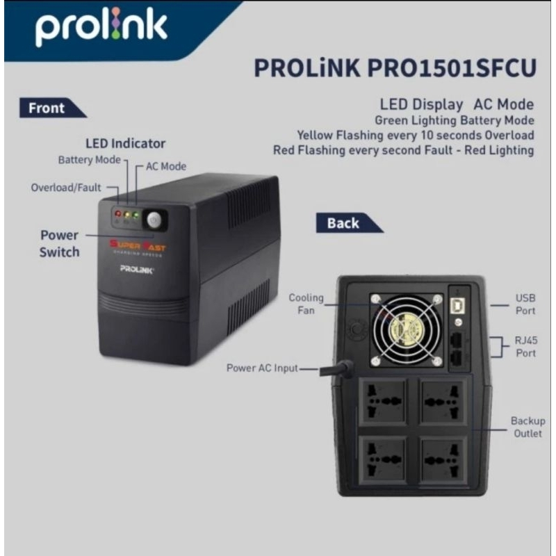 UPS PROLINK PRO1501SFCU 1500VA