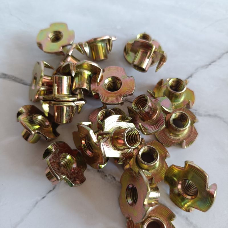 Mur cakar Tee nut/mur cakar M6/Mur tanam kayu/T nut Mur untuk furniture dll