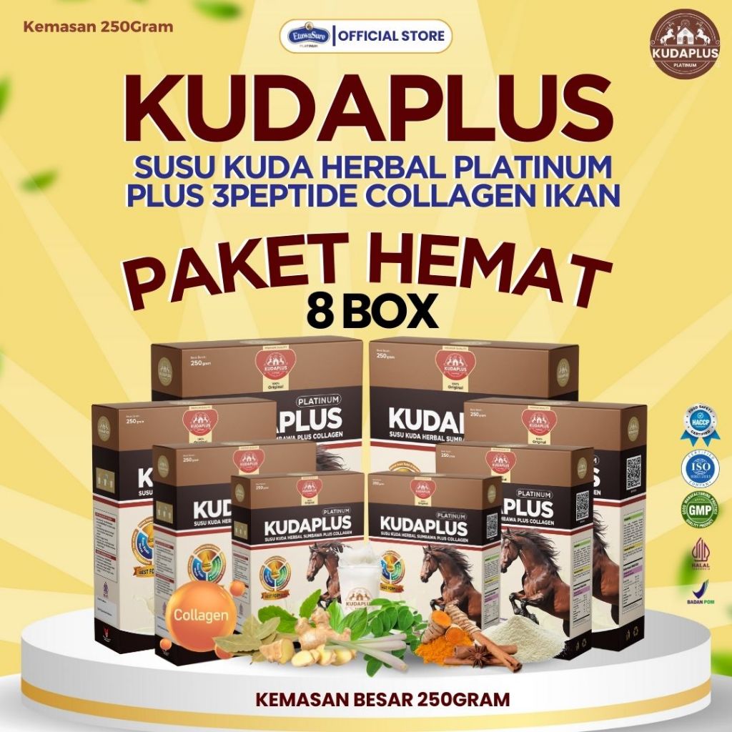 

Kudaplus 100% Susu Asli dari Padang Rumput Sumbawa Cepat Atasi Ashma, Batuk, Pegal Linu dan Rematik Kemasan 250gram Paket 8 Box