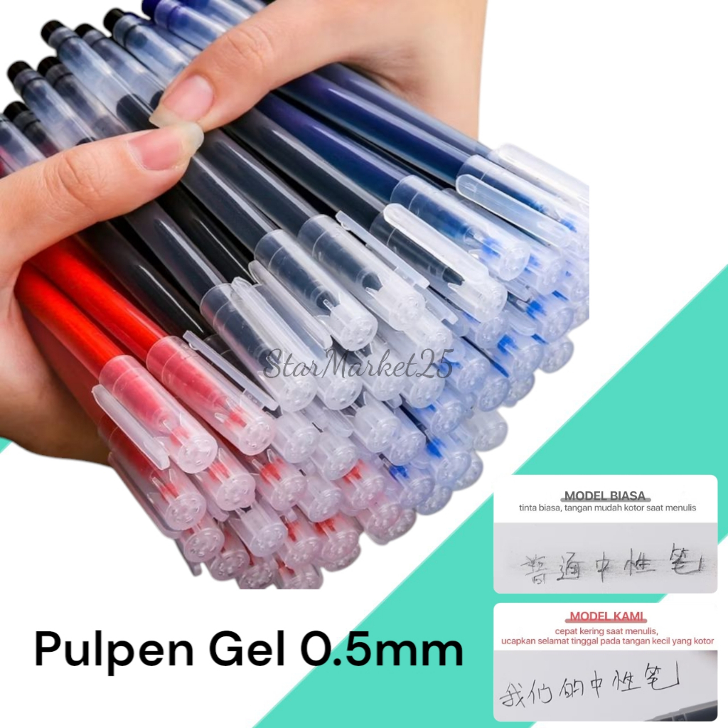 

Pulpen Gel 0.5mm Cepat Kering - Pulpen Untuk Sekolah & Kantor - Pulpen Gel Retractable 0.5mm - Alat Tulis Sekolah & Kantor