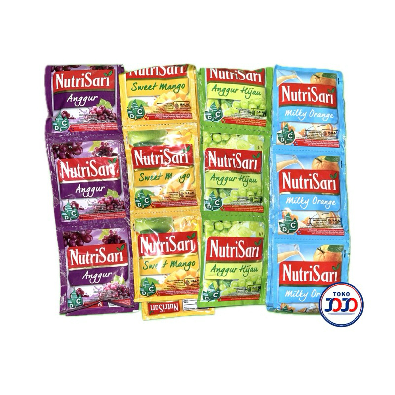 

Nutrisari Minuman Super Lengkap Rasa Anggur, Anggur Hijau, Mangga, Jeruk Manis, Blewah, Milky Orange Rentengan 11 gram