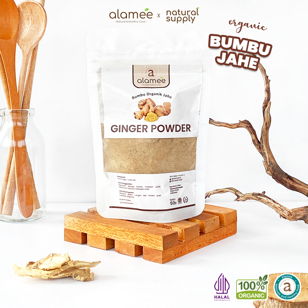 

ALAMEE Ginger Powder Jahe Putih Bubuk Minuman Herbal Bumbu Dapur Instan 50g