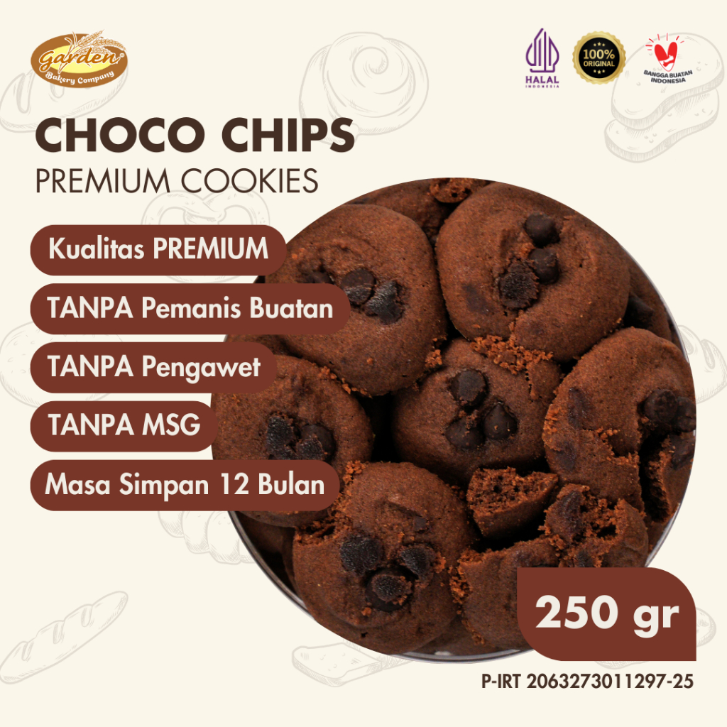 

Choco Chips Chocolate Premium Cookies Garden Bakery Kue Kering Snacks Makanan Lebaran