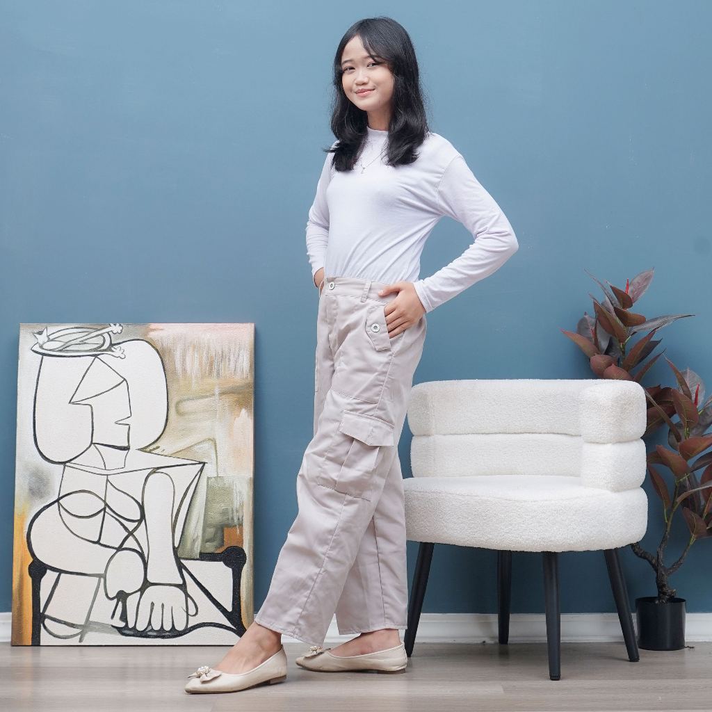 CELANA PANJANG ANAK PEREMPUAN CARGO KARGO REMAJA TANGGUNG CEWEK WANITA USIA 7 12 thn