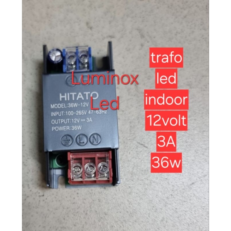 Trafo Led Slim 36W 36Watt 12V 3A / Driver Ps Led 12Volt 3A 36W Indoor