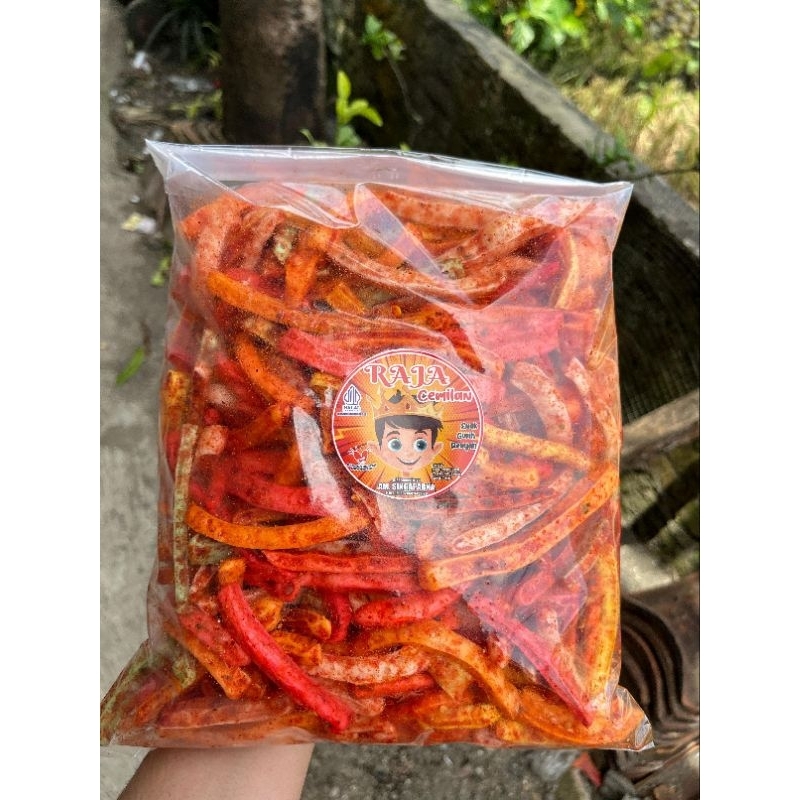 

Kerupuk beton pedas daun jeruk - Cemilan pedas daun jeruk