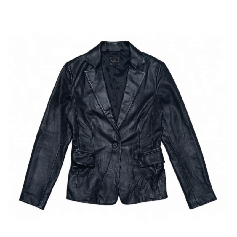 Jaket kulit wanita tasse tasse blazer kulit domba asli