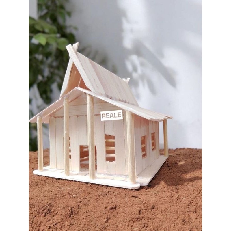 miniatur rumah adat sunda julang ngapak stik eskrim LED