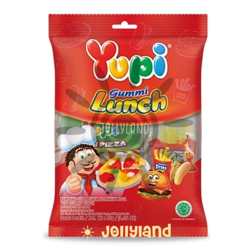 

Yupi Gummy Lunch Bag Set Permen Lunak Anak Fries / Coca Cola / Pizza / Hotdog Set 95g